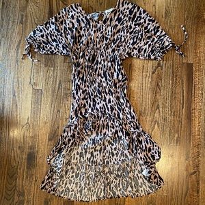 High Low Mauve Leopard Dress
